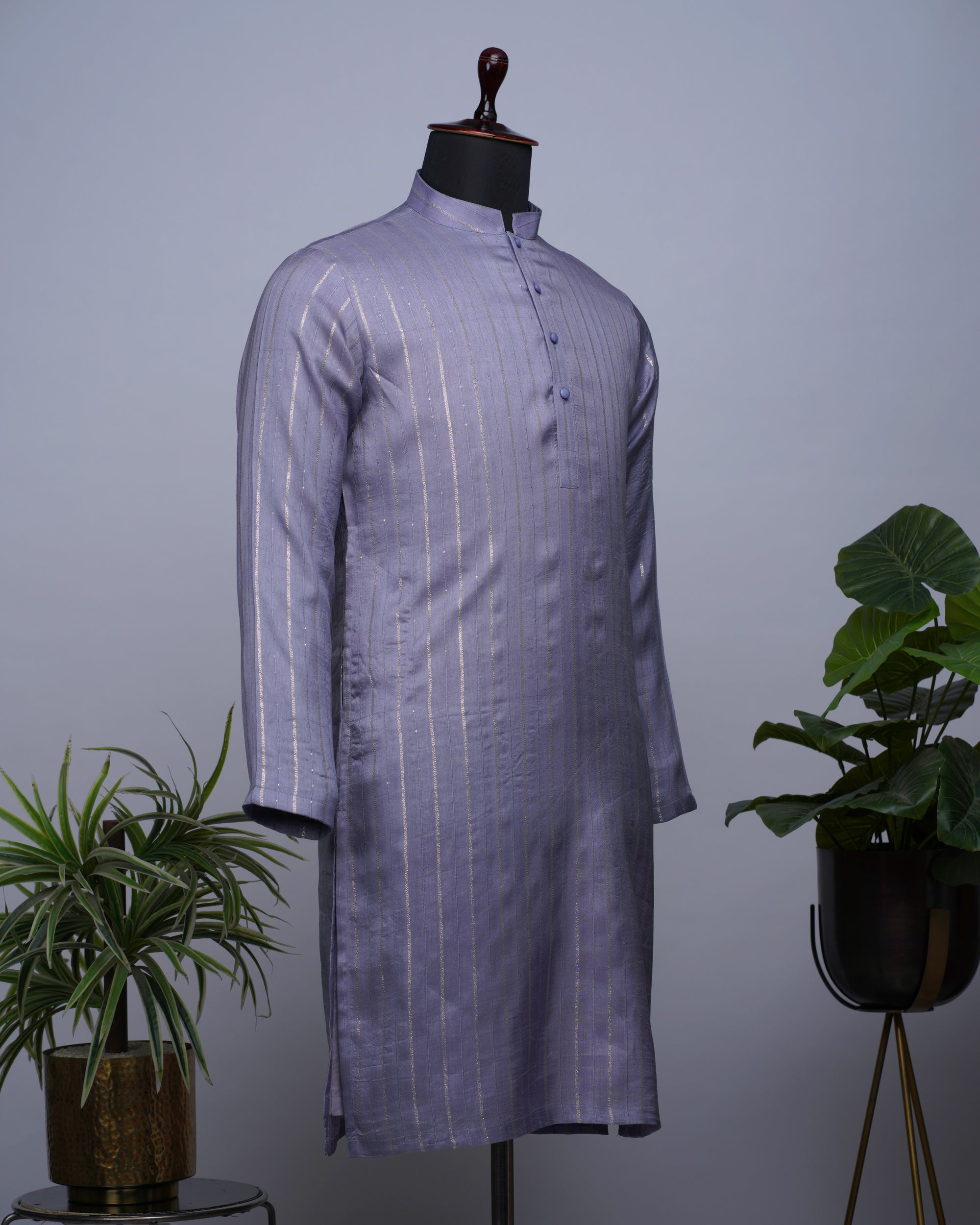 Purple Silk Kurta Set