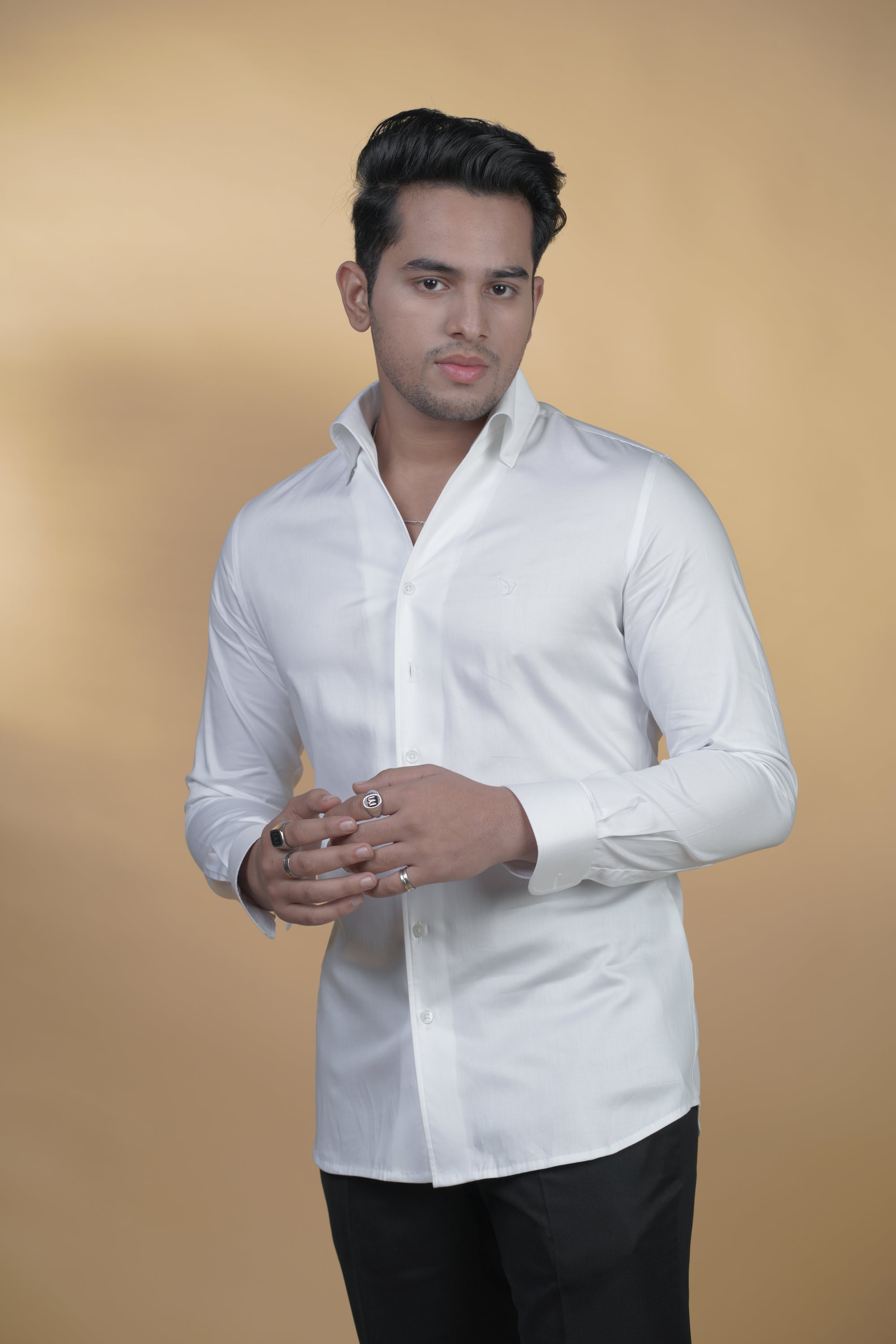 One-Piece White Classic Shirt in Luxury Cotton